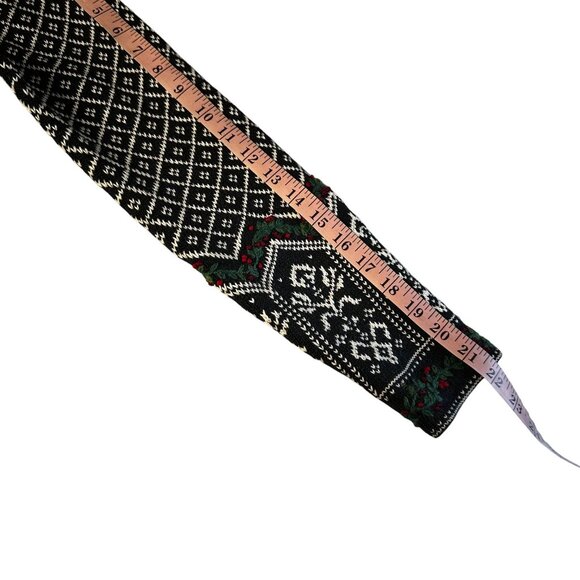 Vintage 90s Talbots Fair Isle Nordic Sweater Black White Small - Picture 10 of 12